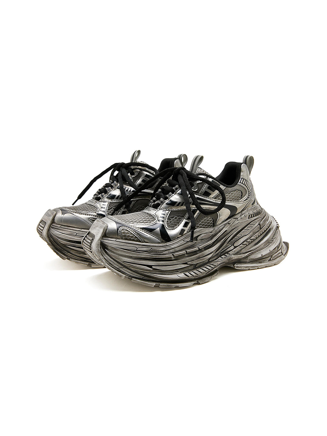 M88M丨Retro Distressed Chunky Sneakers for Couples-Sliver - PSYLOS 1, M88M丨Retro Distressed Chunky Sneakers for Couples-Sliver, Shoes, M88M, PSYLOS 1
